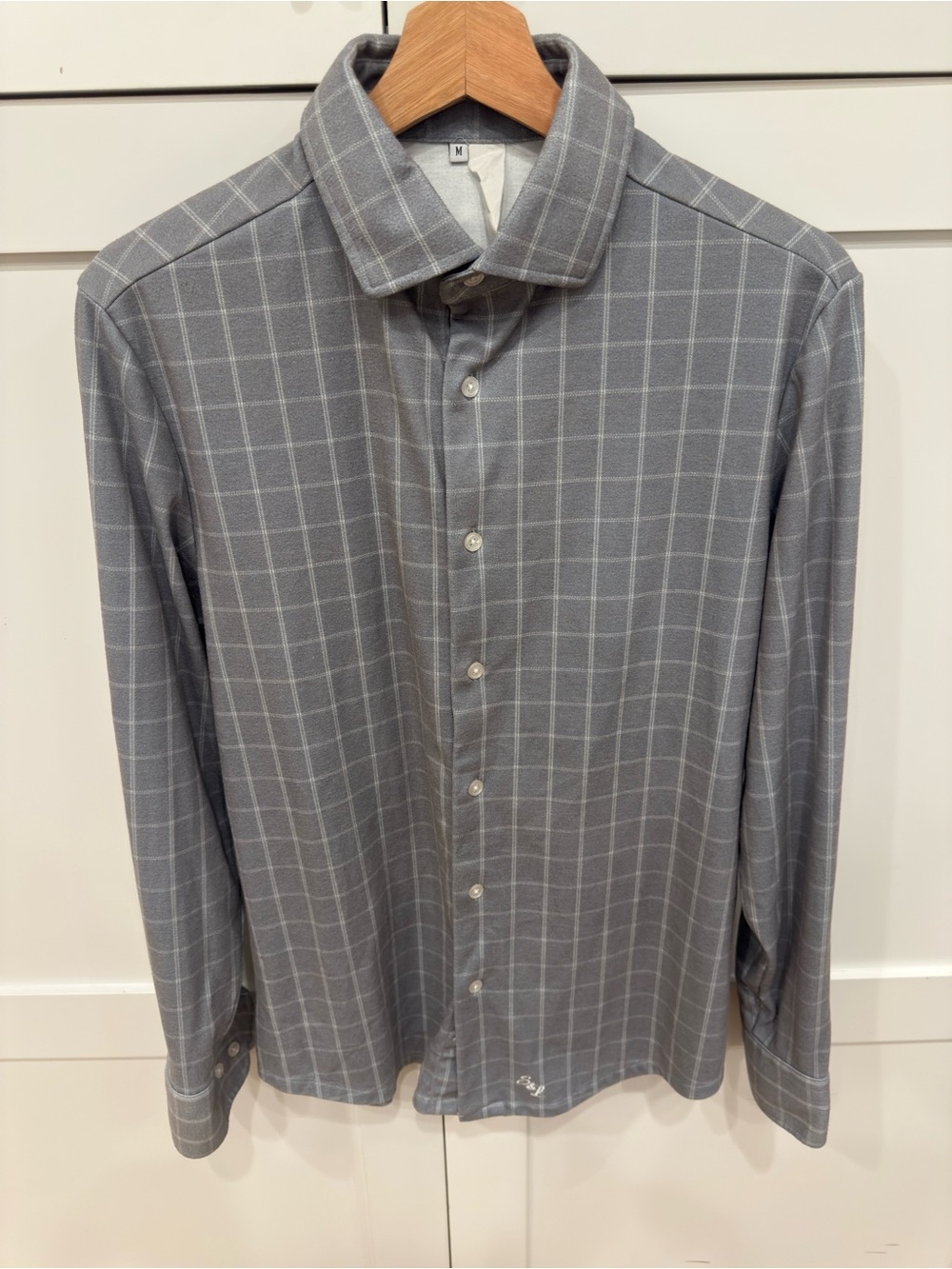 Men's State & Liberty Gray Windowpane Button-Up Shirt